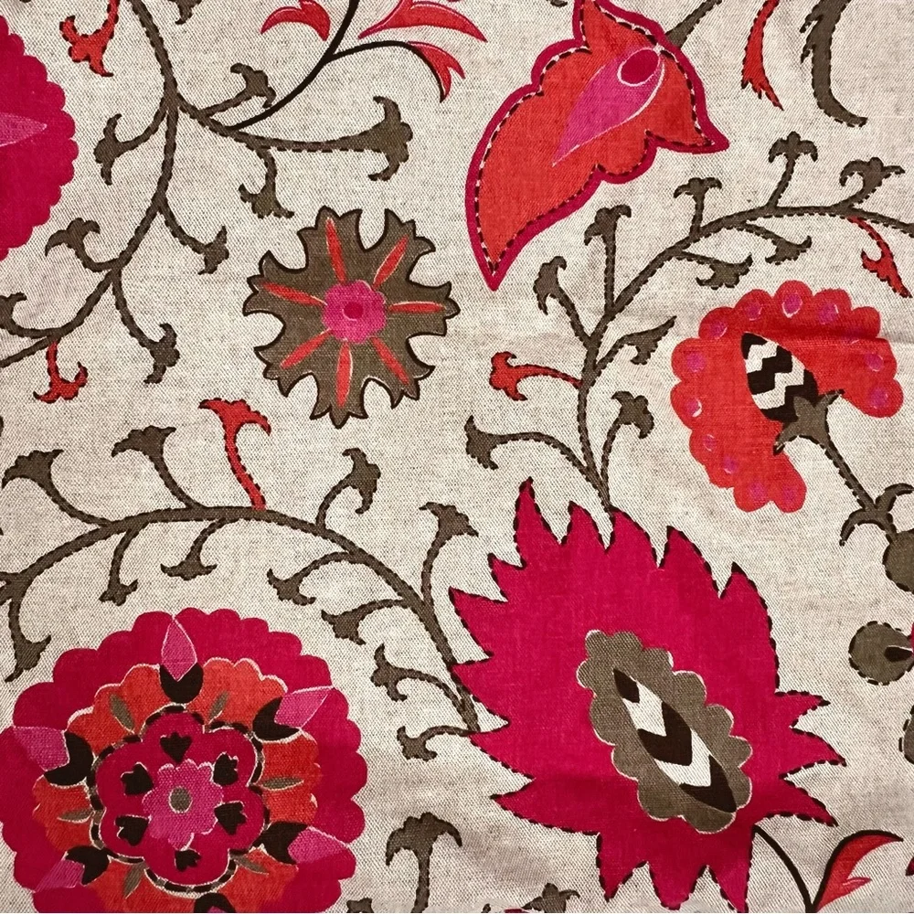 Floral Accent Pillow - Pink and Brown - Picture 2 of 5